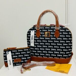 Dooney and Bourke MLB Miami Marlins Zip Zip Satchel and Cosmetic bag SET NWT